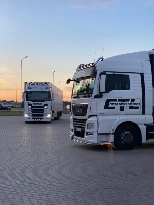 Two CTL units heading out at dusk